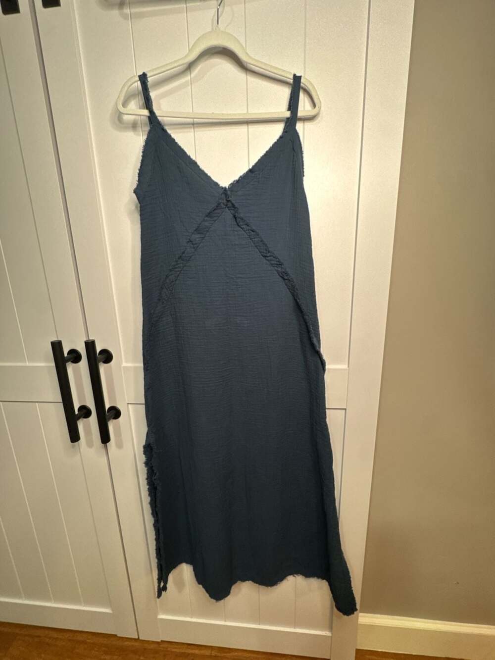 Blanca Gauze Midi Dress in Navy Blue Size 8